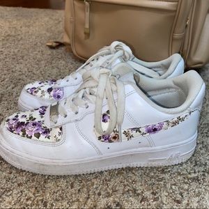 purple floral nike air force